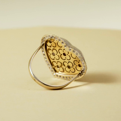 18K "Gold Whisper Tide" Mabe Pearl & Cubic Zirconia Ring