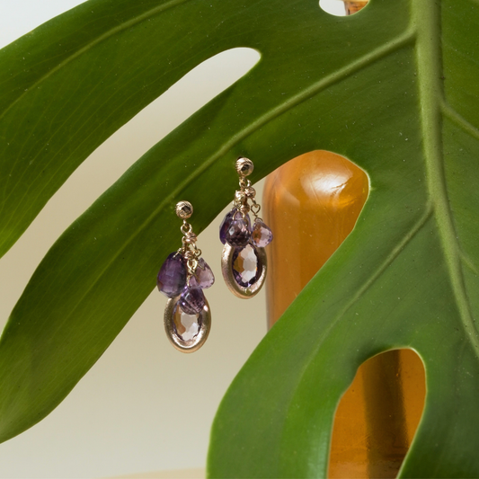 18Kt Gold Dustflower Amethyst Earrings: delicate yet grounded and inspired by blooms rising through dry soil.