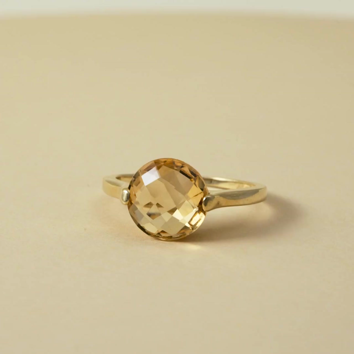 18K Gold Checkerboard cut Ring