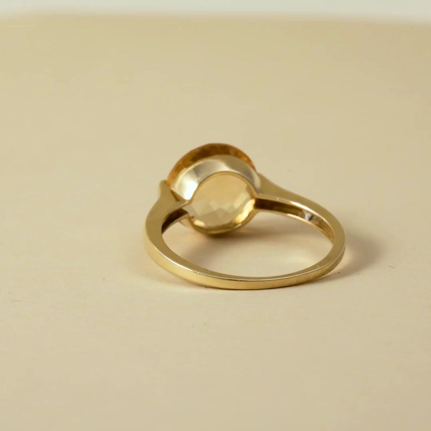 18K Gold Checkerboard cut Ring
