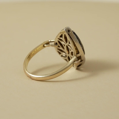 Sterling Silver pearshaped Polki Ring