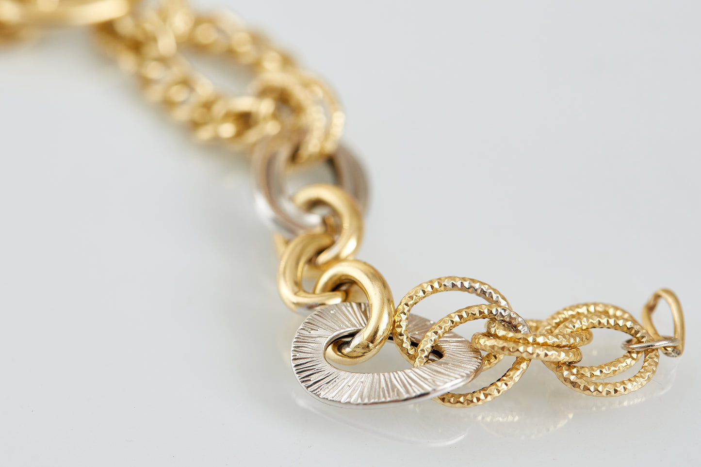 Mixed Texture Gold Bracelet – Sculptural and Statement-Making