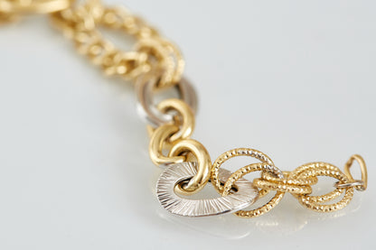 Mixed Texture Gold Bracelet – Sculptural and Statement-Making