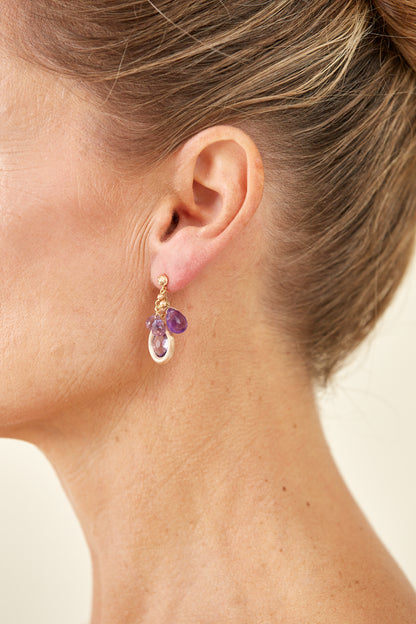 18Kt Gold Dustflower Amethyst Earrings: delicate yet grounded and inspired by blooms rising through dry soil.