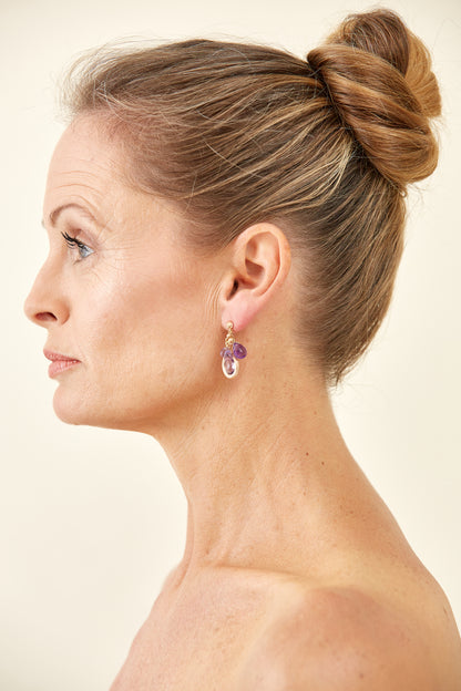 18Kt Gold Dustflower Amethyst Earrings: delicate yet grounded and inspired by blooms rising through dry soil.