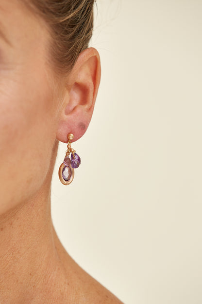 18Kt Gold Dustflower Amethyst Earrings: delicate yet grounded and inspired by blooms rising through dry soil.