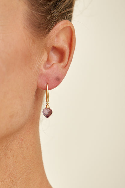 Faceted Amethyst Briolette Drop Earrings