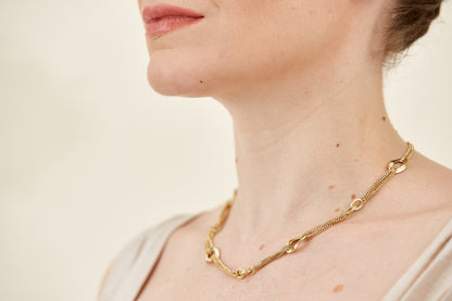 18K Gold Multi-Strand Link Necklace