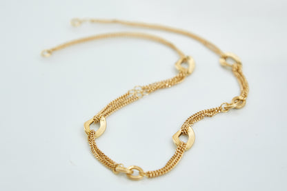 18K Gold Multi-Strand Link Necklace