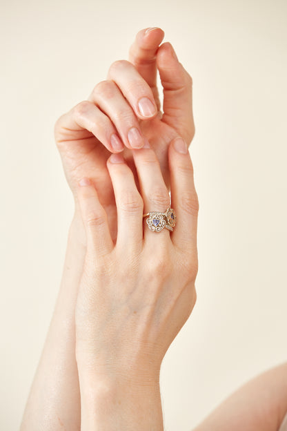 Tanzanite & Polki Diamonds' Gold ring