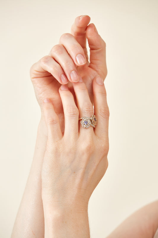 Tanzanite & Polki Diamonds' Gold ring