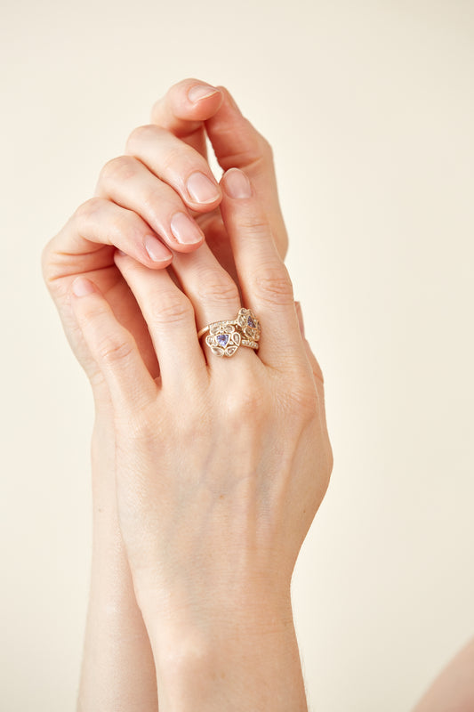 Tanzanite & Polki Diamonds' Gold ring