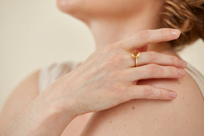 18K Gold Checkerboard cut Ring