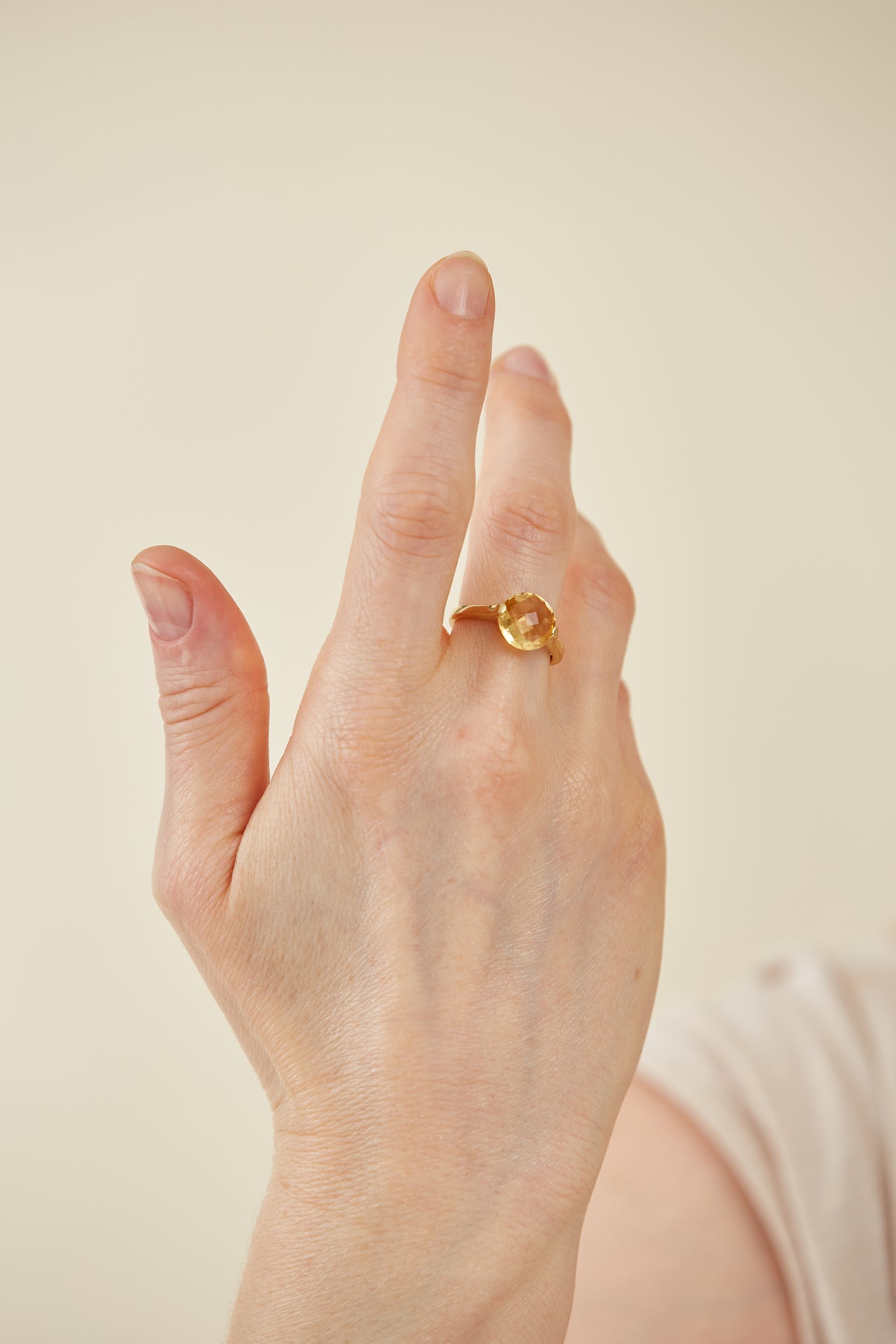 18K Gold Checkerboard cut Ring