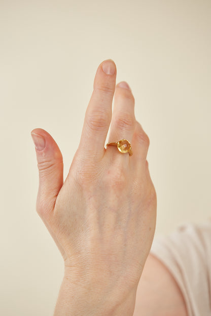 18K Gold Checkerboard cut Ring