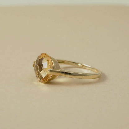 18K Gold Checkerboard cut Ring