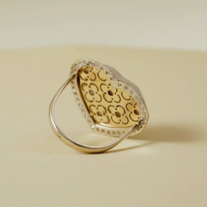 18K "Gold Whisper Tide" Mabe Pearl & Cubic Zirconia Ring